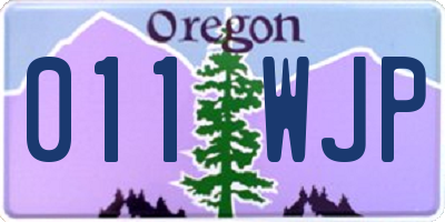 OR license plate 011WJP