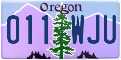 OR license plate 011WJU