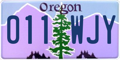 OR license plate 011WJY