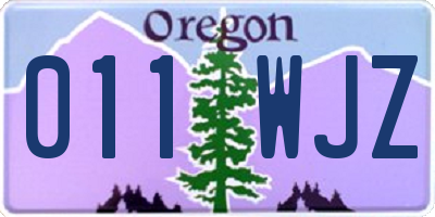 OR license plate 011WJZ