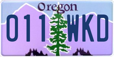 OR license plate 011WKD
