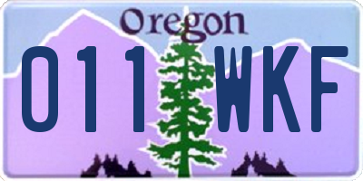 OR license plate 011WKF