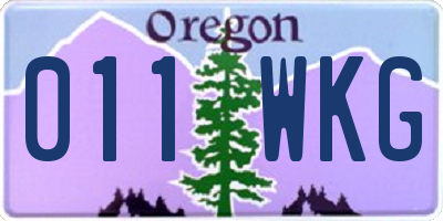 OR license plate 011WKG