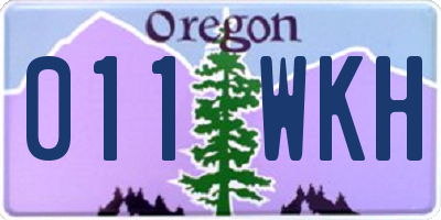OR license plate 011WKH