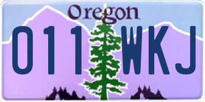 OR license plate 011WKJ