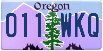 OR license plate 011WKQ