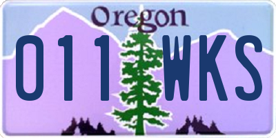 OR license plate 011WKS