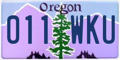 OR license plate 011WKU