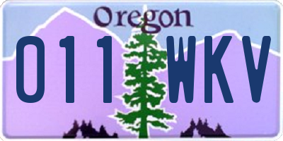 OR license plate 011WKV