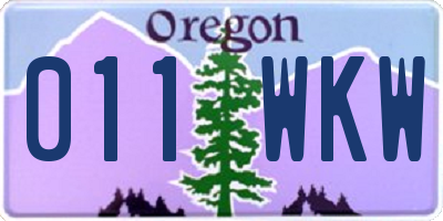 OR license plate 011WKW