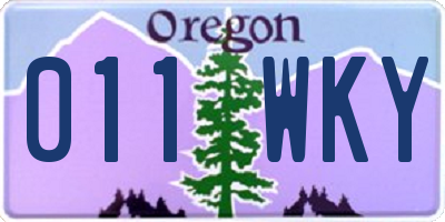 OR license plate 011WKY