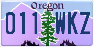 OR license plate 011WKZ