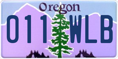 OR license plate 011WLB