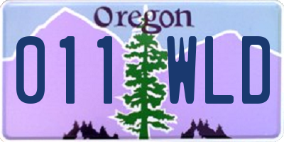 OR license plate 011WLD