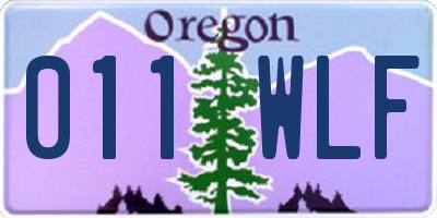 OR license plate 011WLF