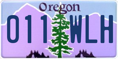 OR license plate 011WLH
