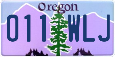 OR license plate 011WLJ