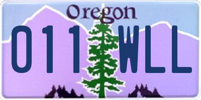 OR license plate 011WLL