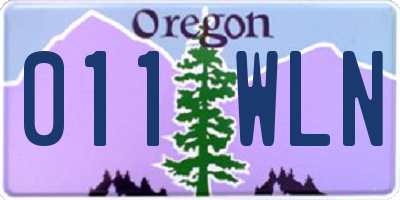 OR license plate 011WLN