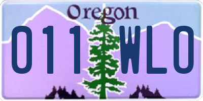 OR license plate 011WLO
