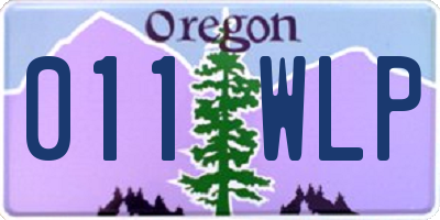 OR license plate 011WLP