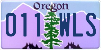 OR license plate 011WLS