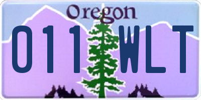 OR license plate 011WLT