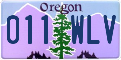 OR license plate 011WLV