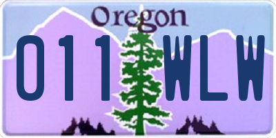 OR license plate 011WLW