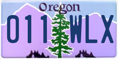 OR license plate 011WLX