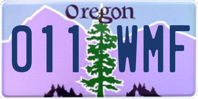 OR license plate 011WMF