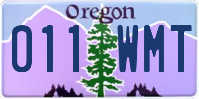 OR license plate 011WMT