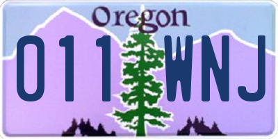 OR license plate 011WNJ