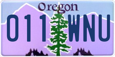 OR license plate 011WNU