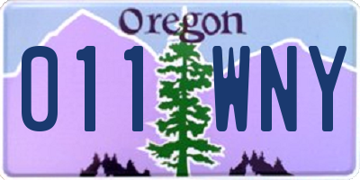 OR license plate 011WNY