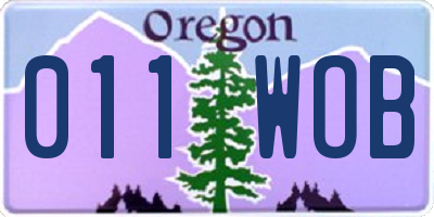 OR license plate 011WOB