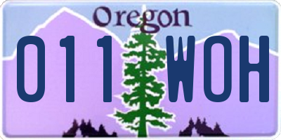 OR license plate 011WOH