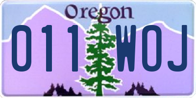 OR license plate 011WOJ