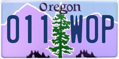 OR license plate 011WOP