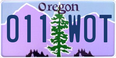 OR license plate 011WOT