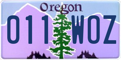 OR license plate 011WOZ