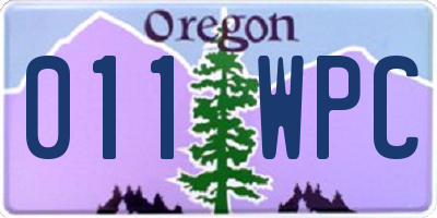 OR license plate 011WPC