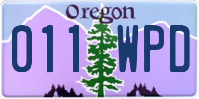 OR license plate 011WPD