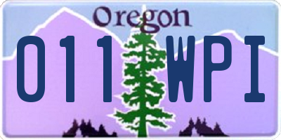 OR license plate 011WPI