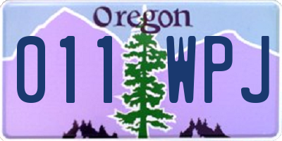OR license plate 011WPJ