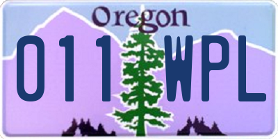 OR license plate 011WPL