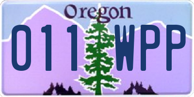 OR license plate 011WPP