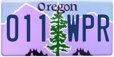 OR license plate 011WPR