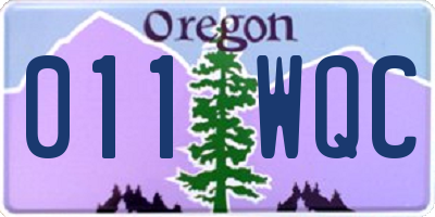 OR license plate 011WQC
