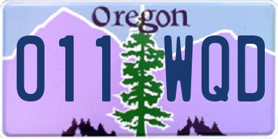 OR license plate 011WQD
